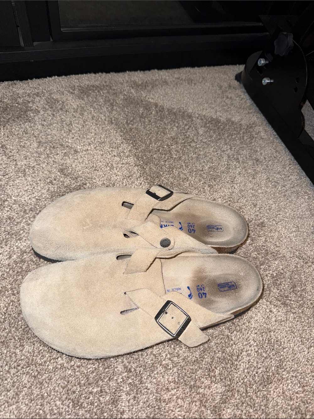 Birkenstock Boston Soft Footbed Oyster Tonal Suede Clogs EU 40 Regular/Wide